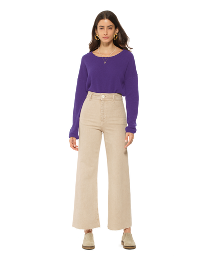 Women's Pure Cashmere Lounge Sweater Iris Purple