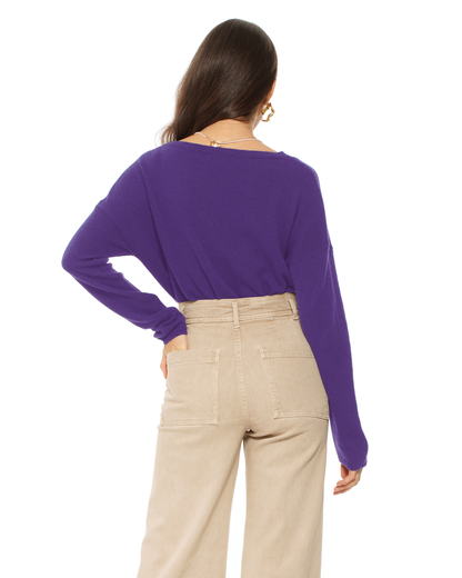 Women's Pure Cashmere Lounge Sweater Iris Purple