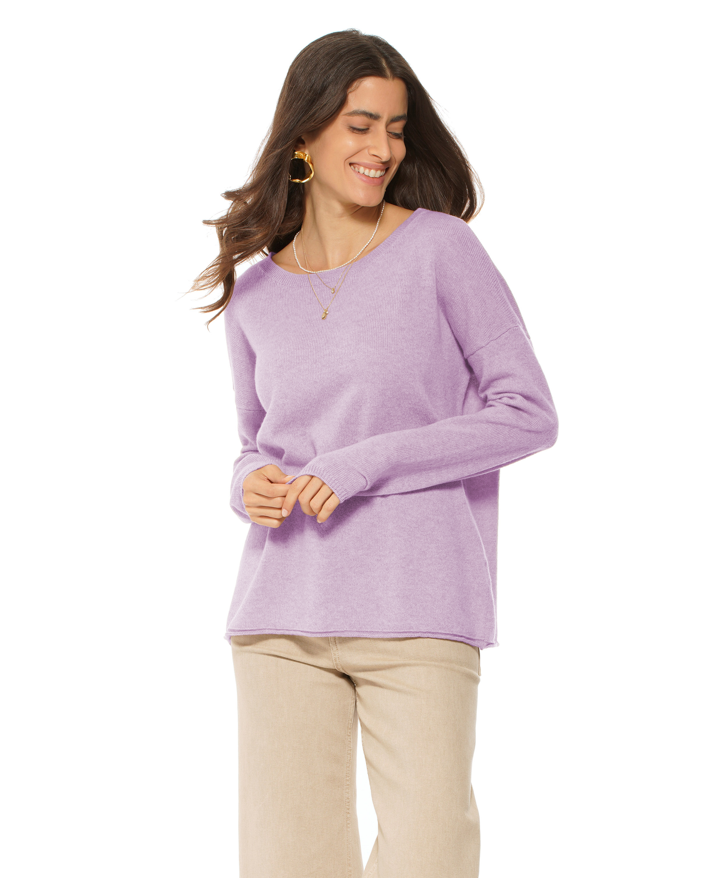Women's Pure Cashmere Lounge Sweater Lilac