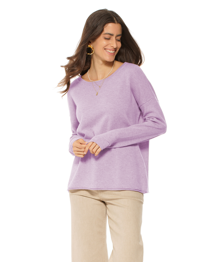 Women's Pure Cashmere Lounge Sweater Lilac