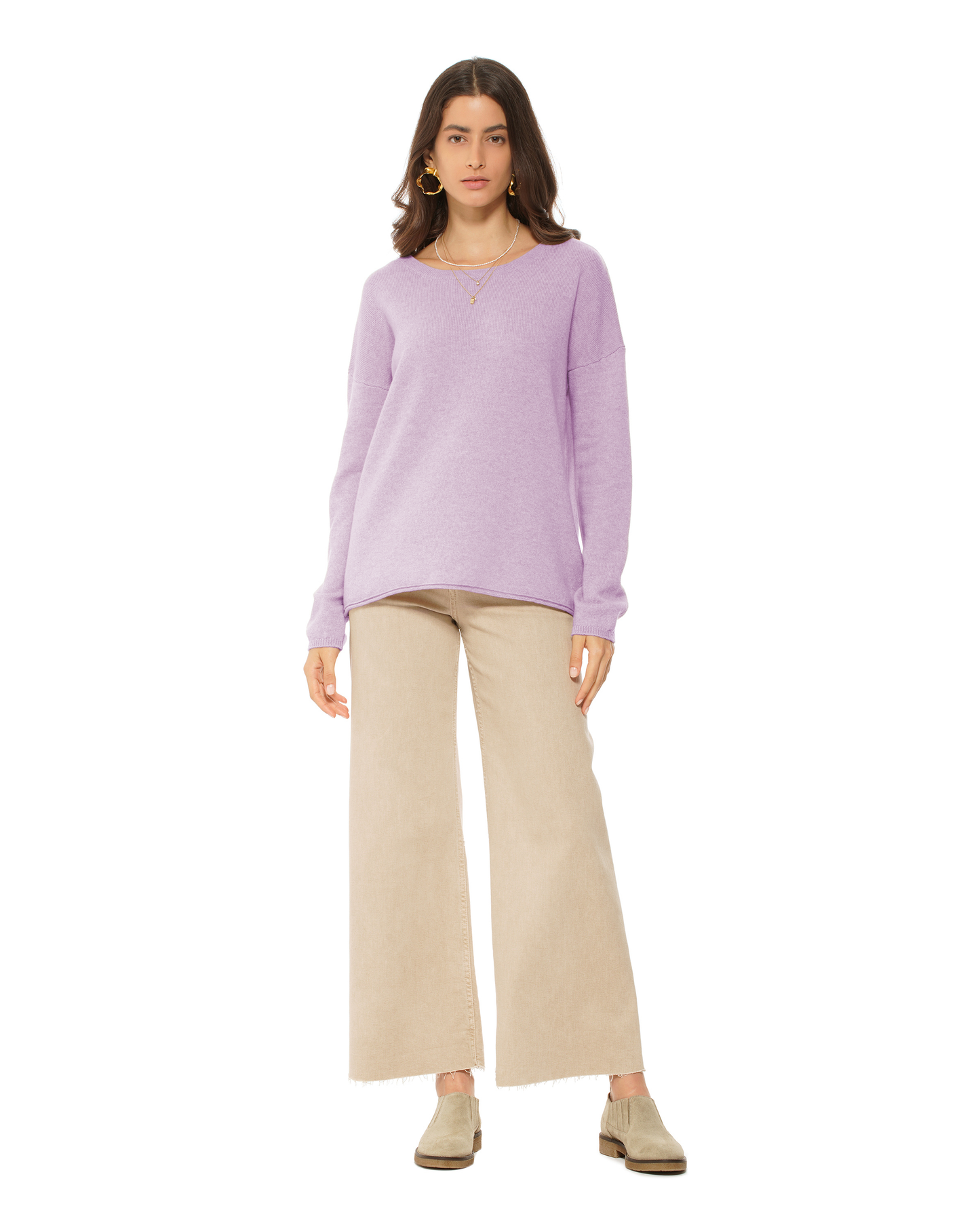 Women's Pure Cashmere Lounge Sweater Lilac
