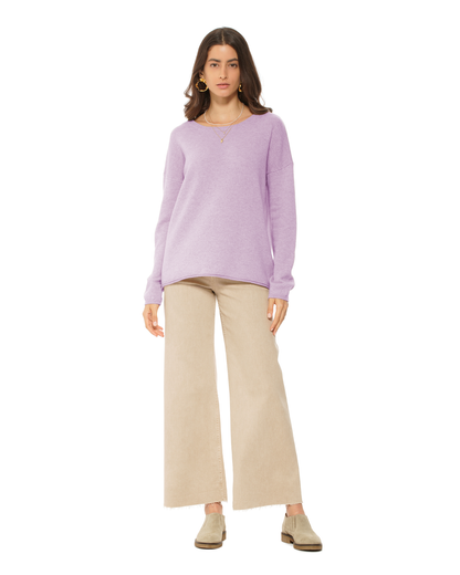 Women's Pure Cashmere Lounge Sweater Lilac