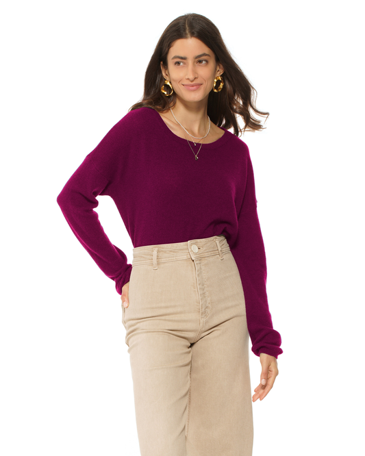 Women's Pure Cashmere Lounge Sweater Magenta