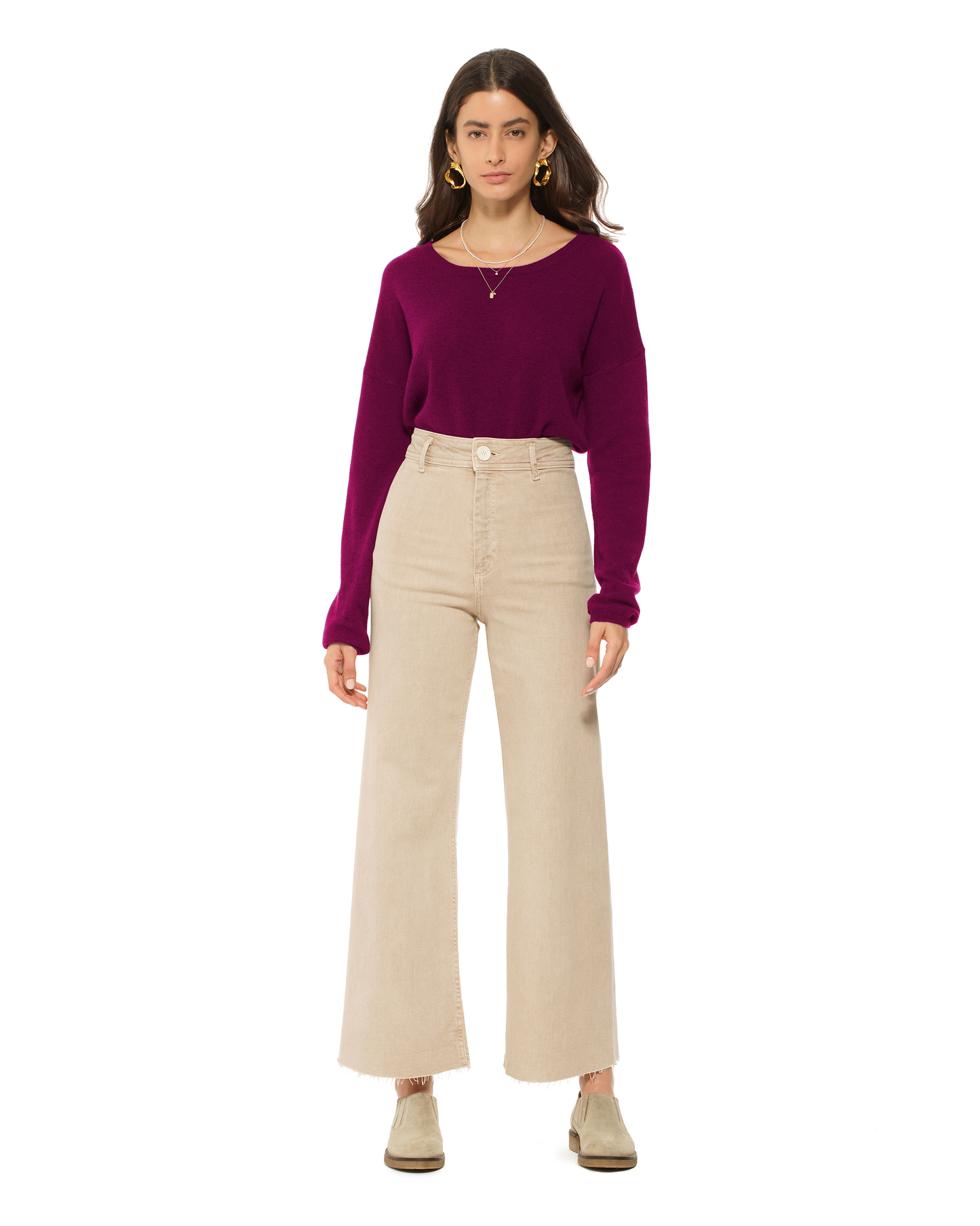 Women's Pure Cashmere Lounge Sweater Magenta