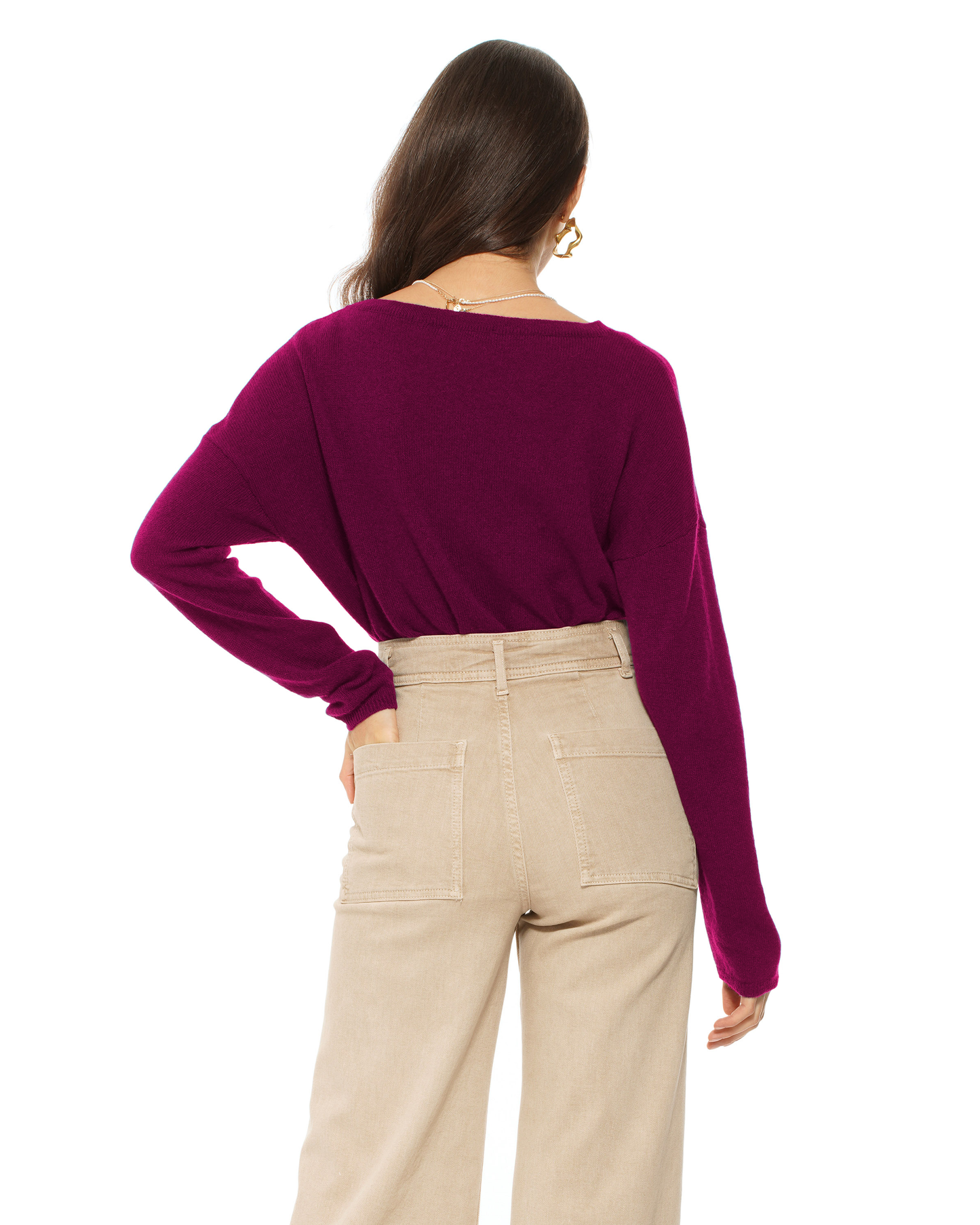 Women's Pure Cashmere Lounge Sweater Magenta