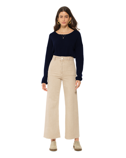 Women's Pure Cashmere Lounge Sweater Night Blue