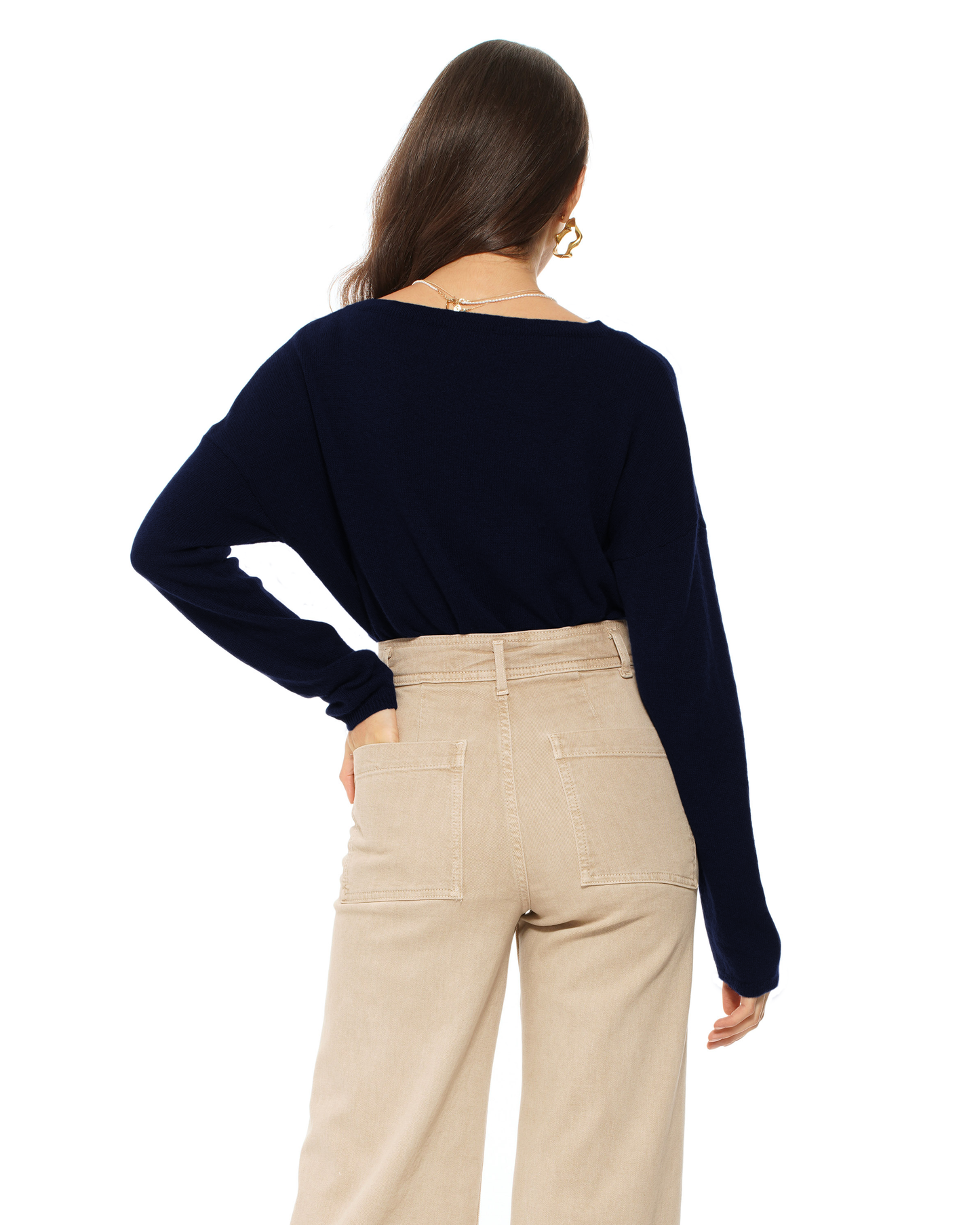 Women's Pure Cashmere Lounge Sweater Night Blue