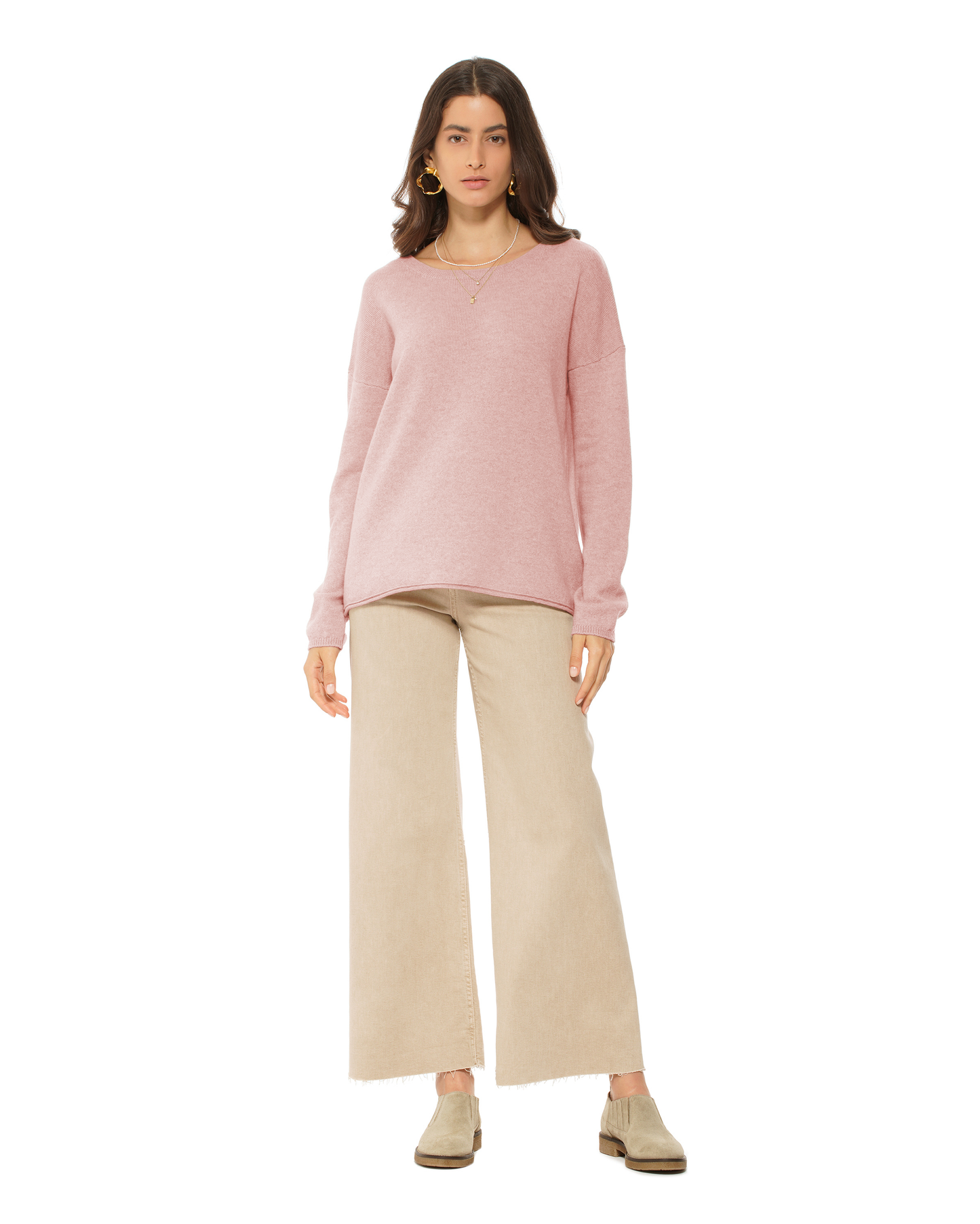 Women's Pure Cashmere Lounge Sweater Old Rose