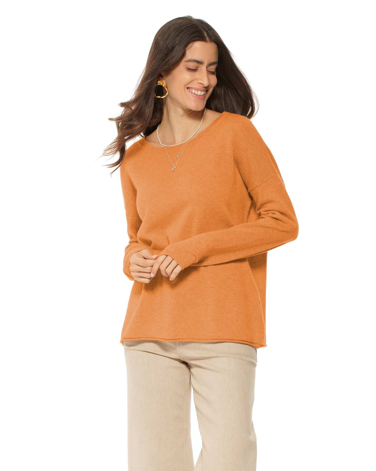 Women's Pure Cashmere Lounge Sweater Saffron