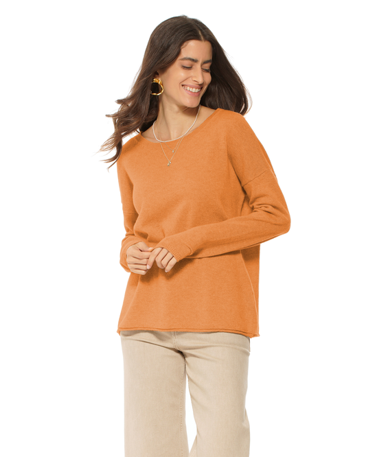 Women's Pure Cashmere Lounge Sweater Saffron