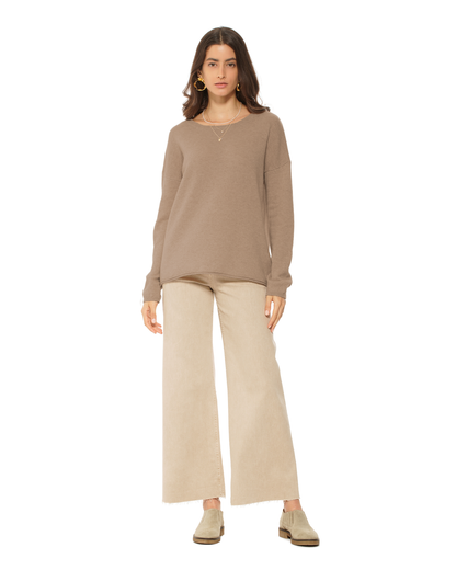 Women's Pure Cashmere Lounge Sweater Taupe