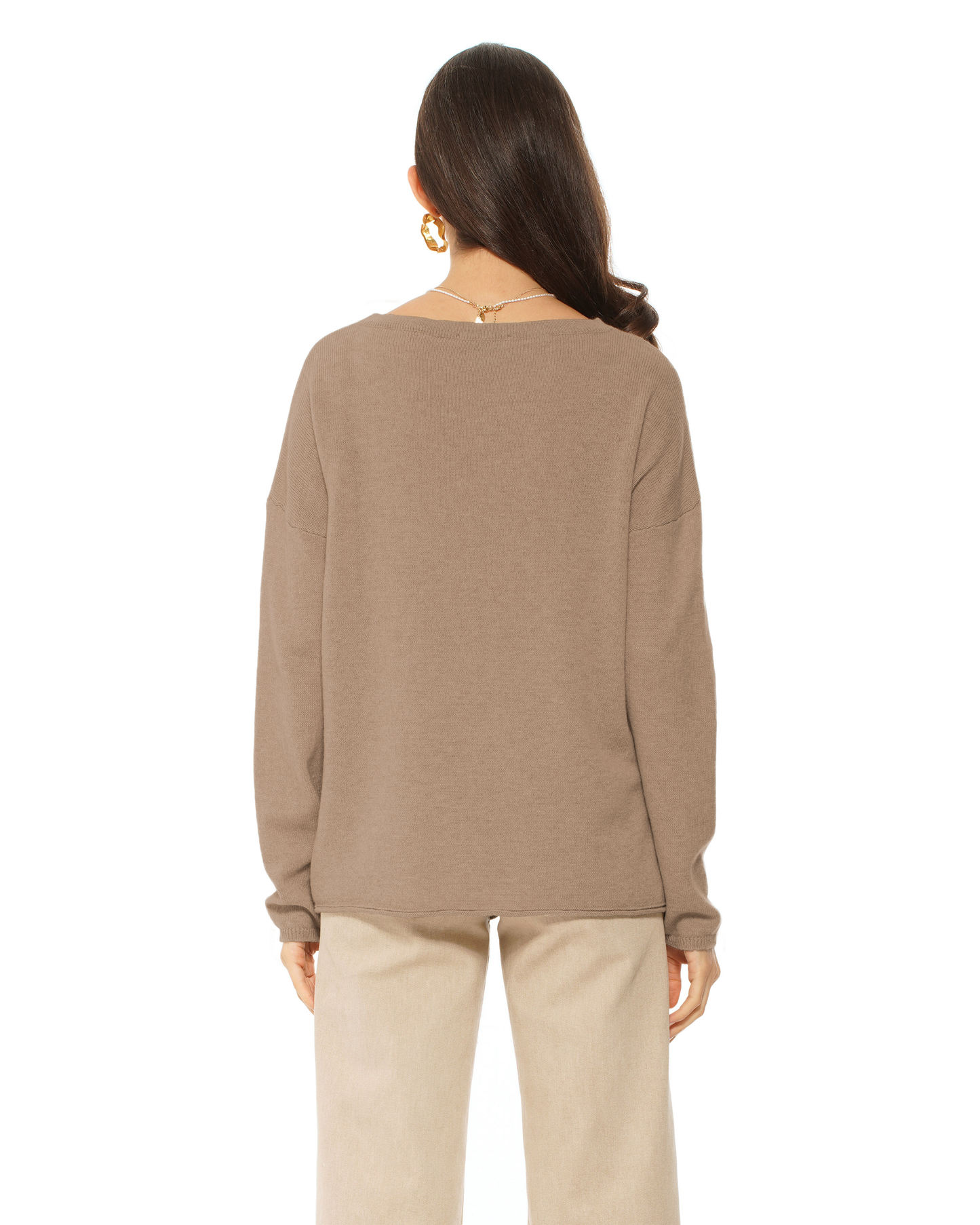 Women's Pure Cashmere Lounge Sweater Taupe
