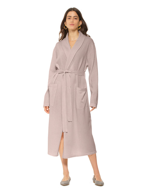 Pure Cashmere Knit Robe Made In Italy Beige 0