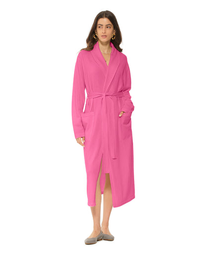 Women's Pure Cashmere Knit Robe Fuchsia