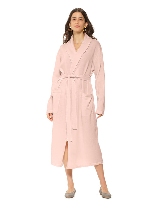 Women's Pure Cashmere Knit Robe Peach