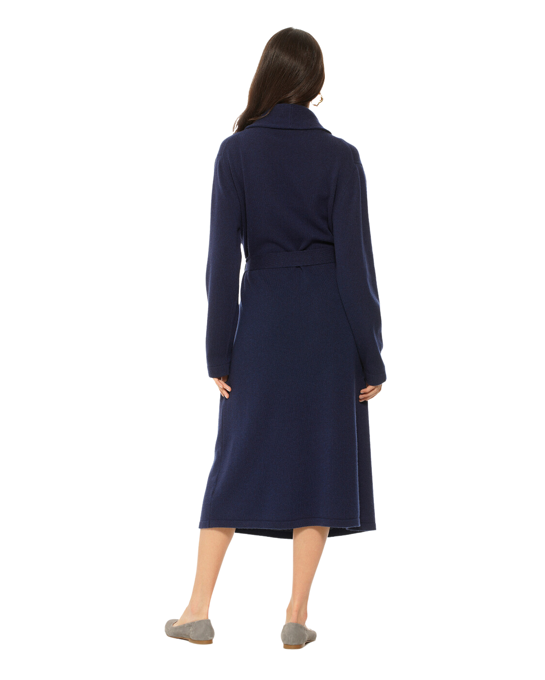 Pure Cashmere Knit Robe Made In Italy Blue 4