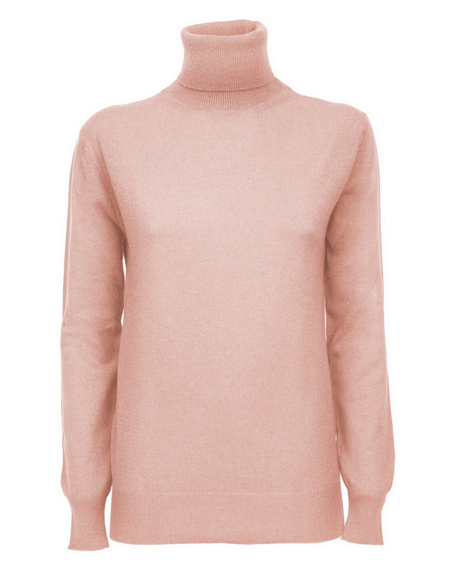 Womens Cashmere Turtleneck Sweater Peach Made In Italy 1