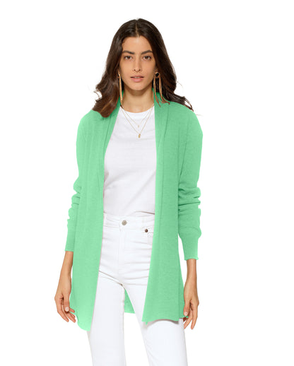 Women's Pure Cashmere Open Front Cardigan Kiwi