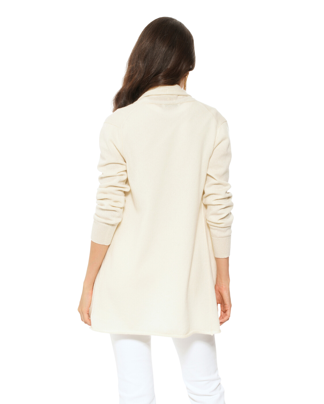 Monticelli Pure Cashmere Open Front Cardigan Milk White 3 Made In Italy