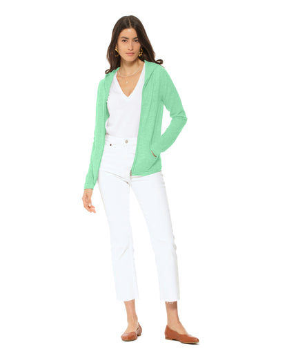 Women's Pure Cashmere Hoodie Sweater Kiwi