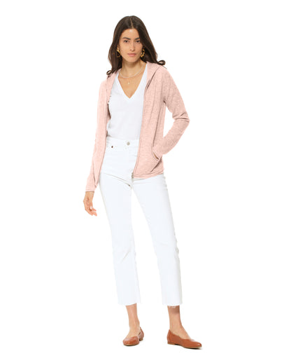 Women's Pure Cashmere Hoodie Sweater Peach