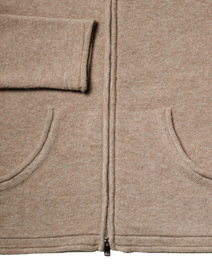 Monticelli Women's Pure Cashmere Hoodie Sweater Beige Made in Italy 7