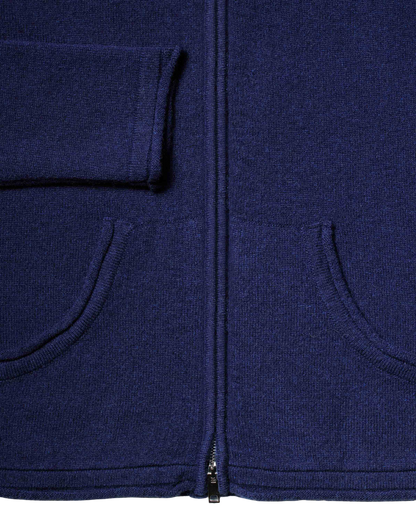 Monticelli Women's Pure Cashmere Hoodie Sweater Night Blue  Made In Italy 8