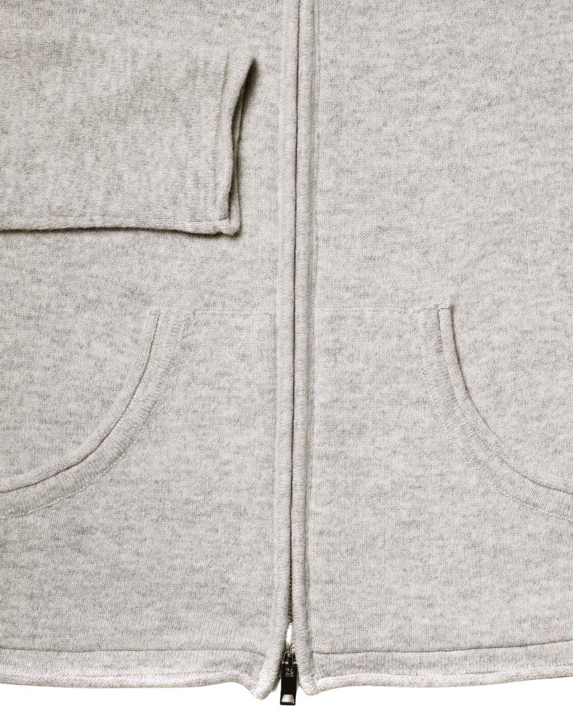 Monticelli Women's Pure Cashmere Hoodie Sweater Light Grey Made in Italy 7