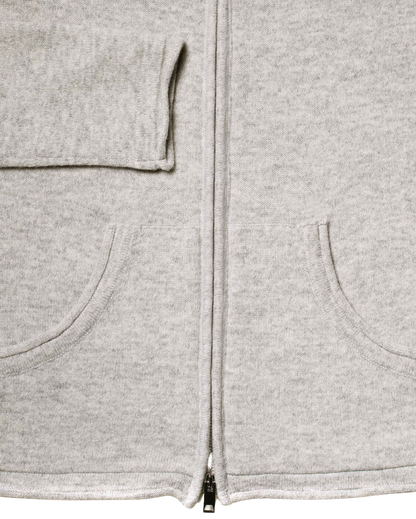 Monticelli Women's Pure Cashmere Hoodie Sweater Light Grey Made in Italy 7