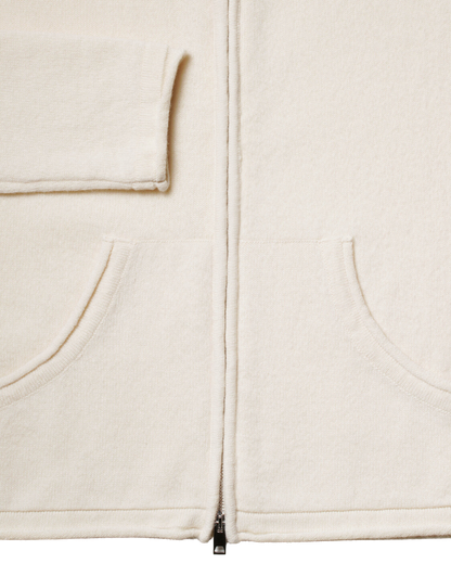 Monticelli Women's Pure Cashmere Hoodie Sweater Milk White Made in Italy 7