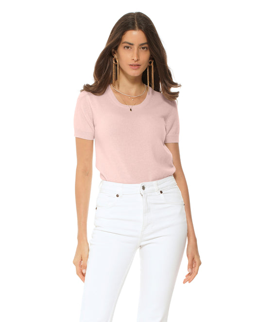 Women's Pure Cashmere T-Shirt Peach