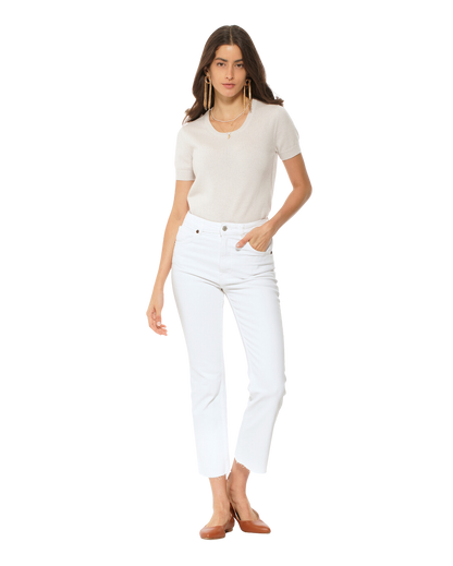 Monticelli Women's Pure Cashmere T-Shirt Off White 4