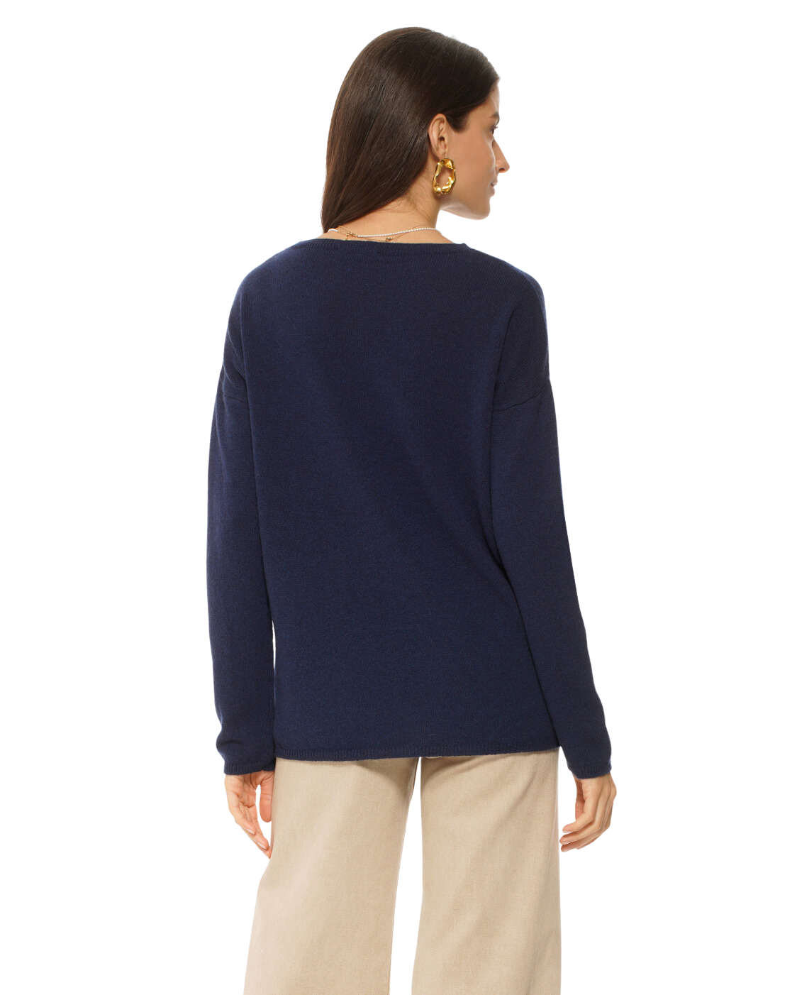 Monticelli Women's Oversized Cashmere Boatneck Sweater Blue 3