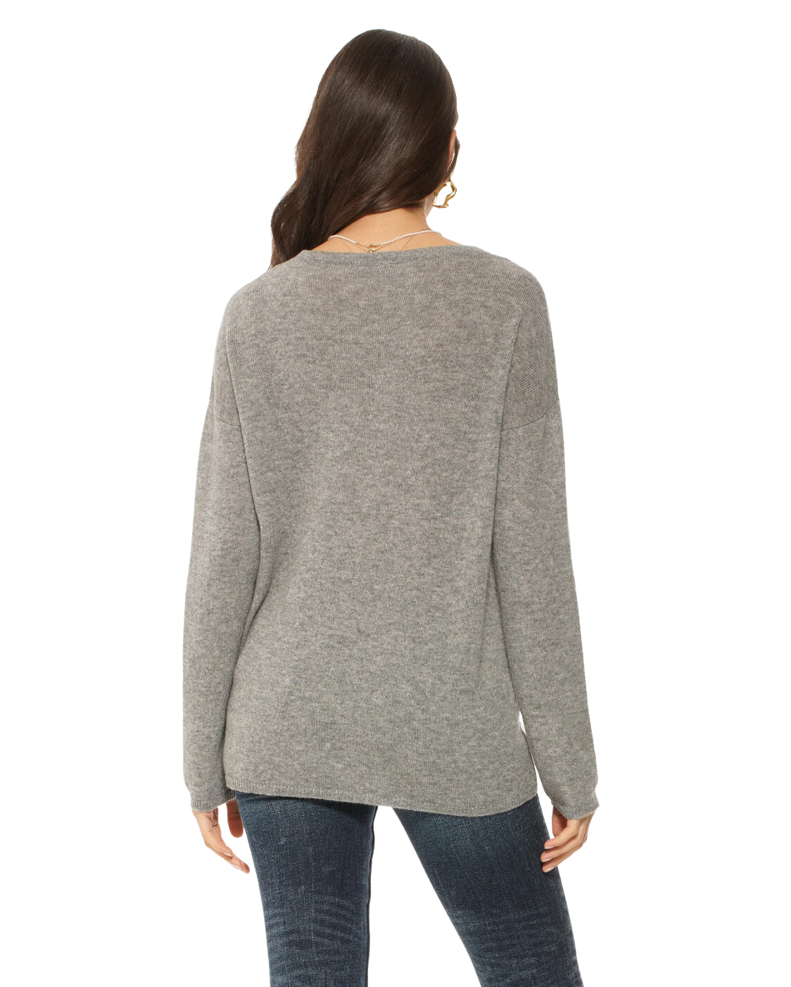 Monticelli Women's Oversized Cashmere Boatneck Sweater Medium Grey 2