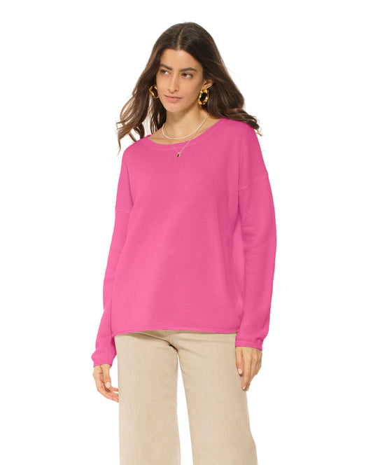 Women's Pure Cashmere Lounge Sweater Fuchsia