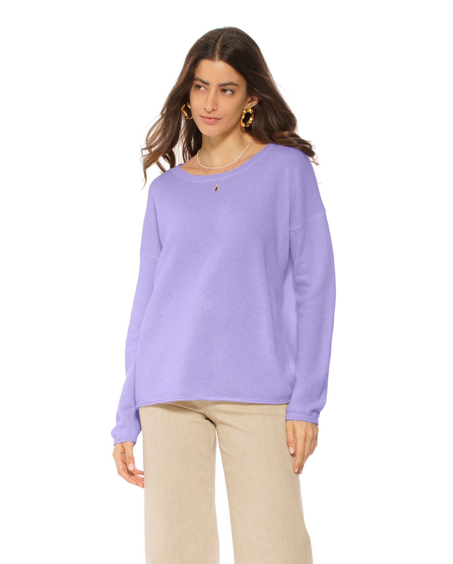 Women's Pure Cashmere Lounge Sweater Lavender