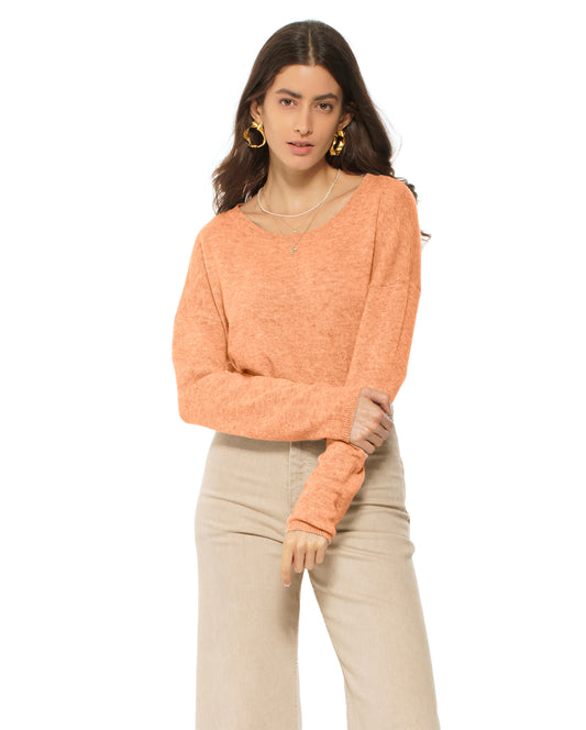 Women's Pure Cashmere Lounge Sweater Orange