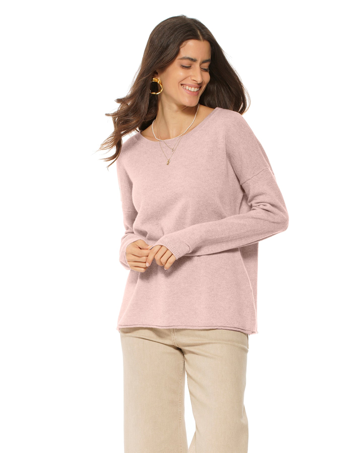 Women's Pure Cashmere Lounge Sweater Peach