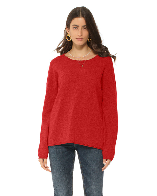 Monticelli Women's Pure Cashmere Lounge Sweater Red Made In Italy 1
