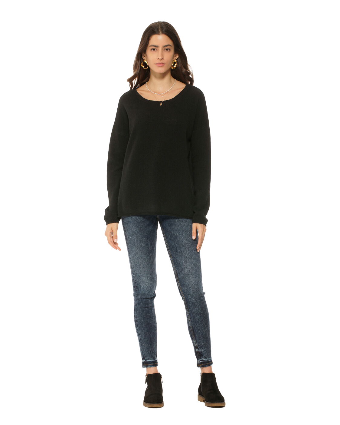 Monticelli Women's Pure Cashmere Lounge Sweater Black  2