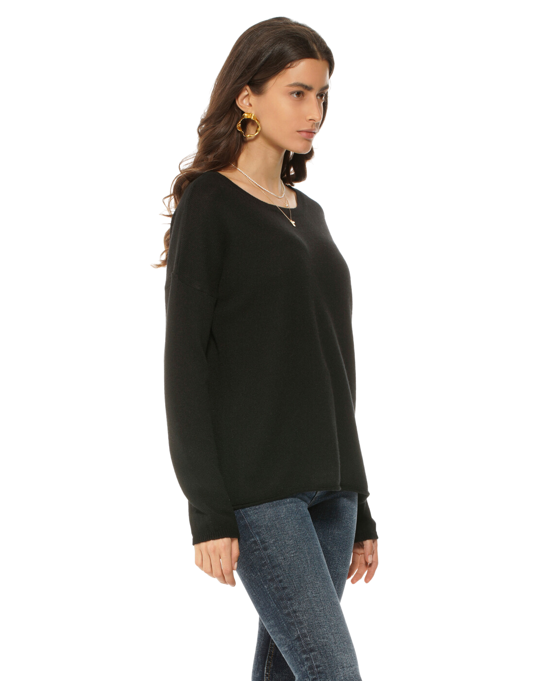 Monticelli Women's Pure Cashmere Lounge Sweater Black 3
