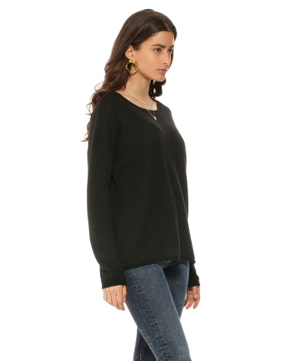 Monticelli Women's Pure Cashmere Lounge Sweater Black 3