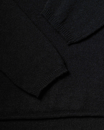 Monticelli Women's Pure Cashmere Lounge Sweater Black 5