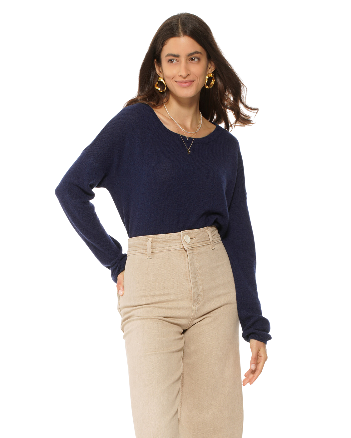 Monticelli Women's Pure Cashmere Lounge Sweater Blue 1