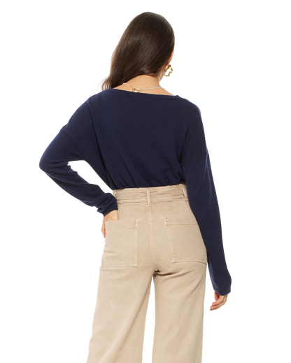 Monticelli Women's Pure Cashmere Lounge Sweater Blue 4