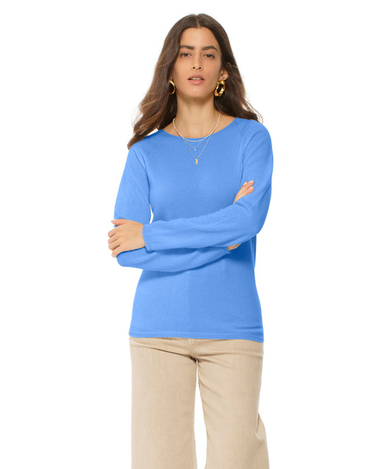 Women's Ultralight Cashmere Raglan Crew Neck Sweater Jeans