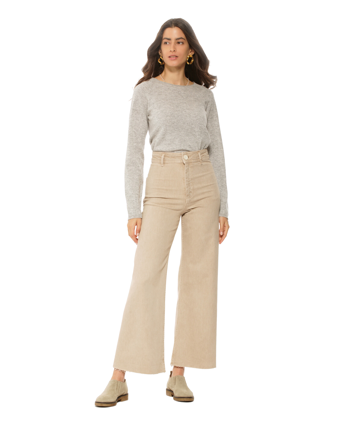 Monticelli Women's Ultralight Cashmere Raglan Crew Neck Sweater Light Grey Made In Italy 2