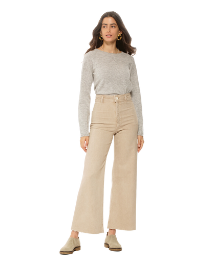 Monticelli Women's Ultralight Cashmere Raglan Crew Neck Sweater Light Grey Made In Italy 2