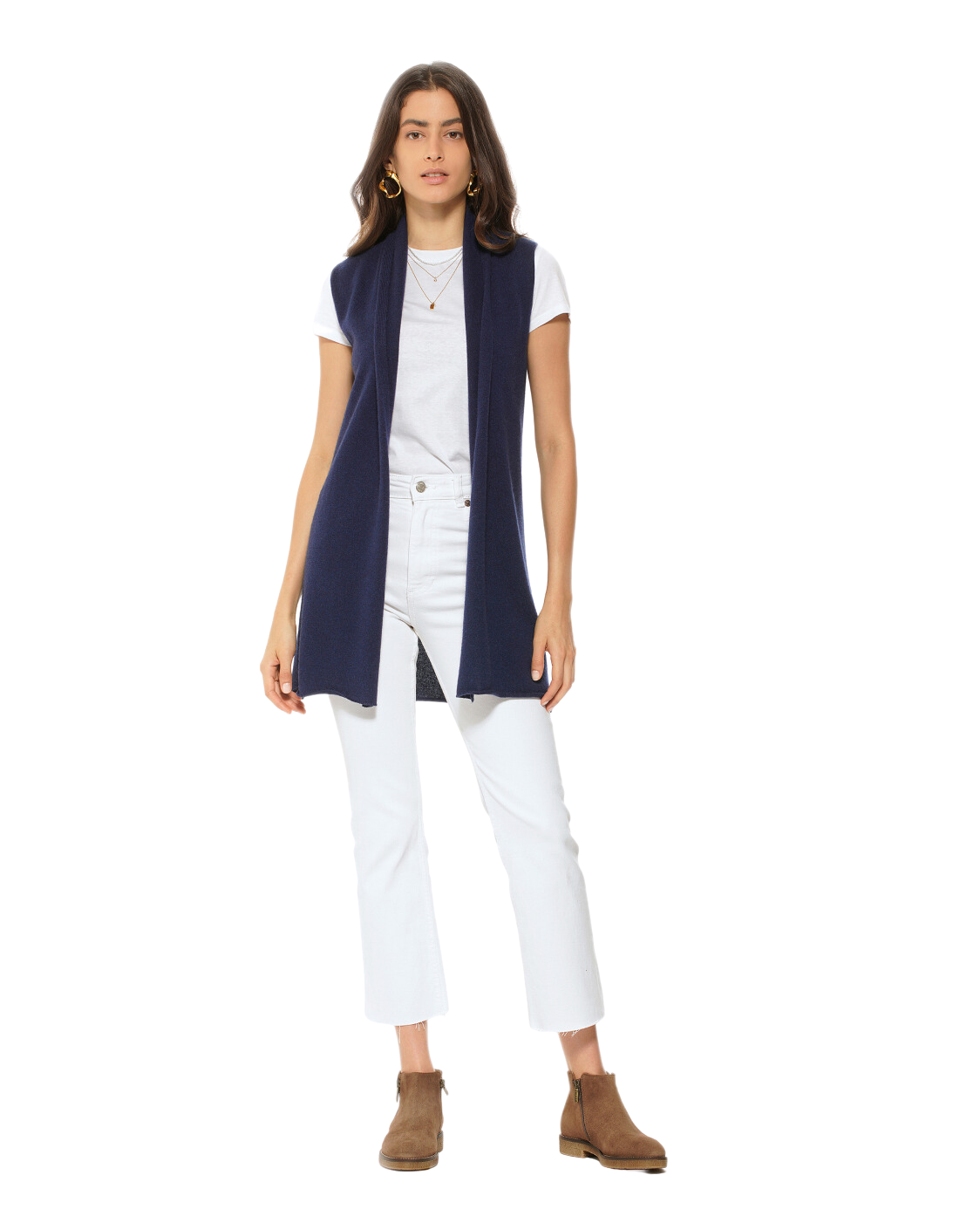Monticelli Women's Pure Cashmere Sleeveless Cardigan Blue 4