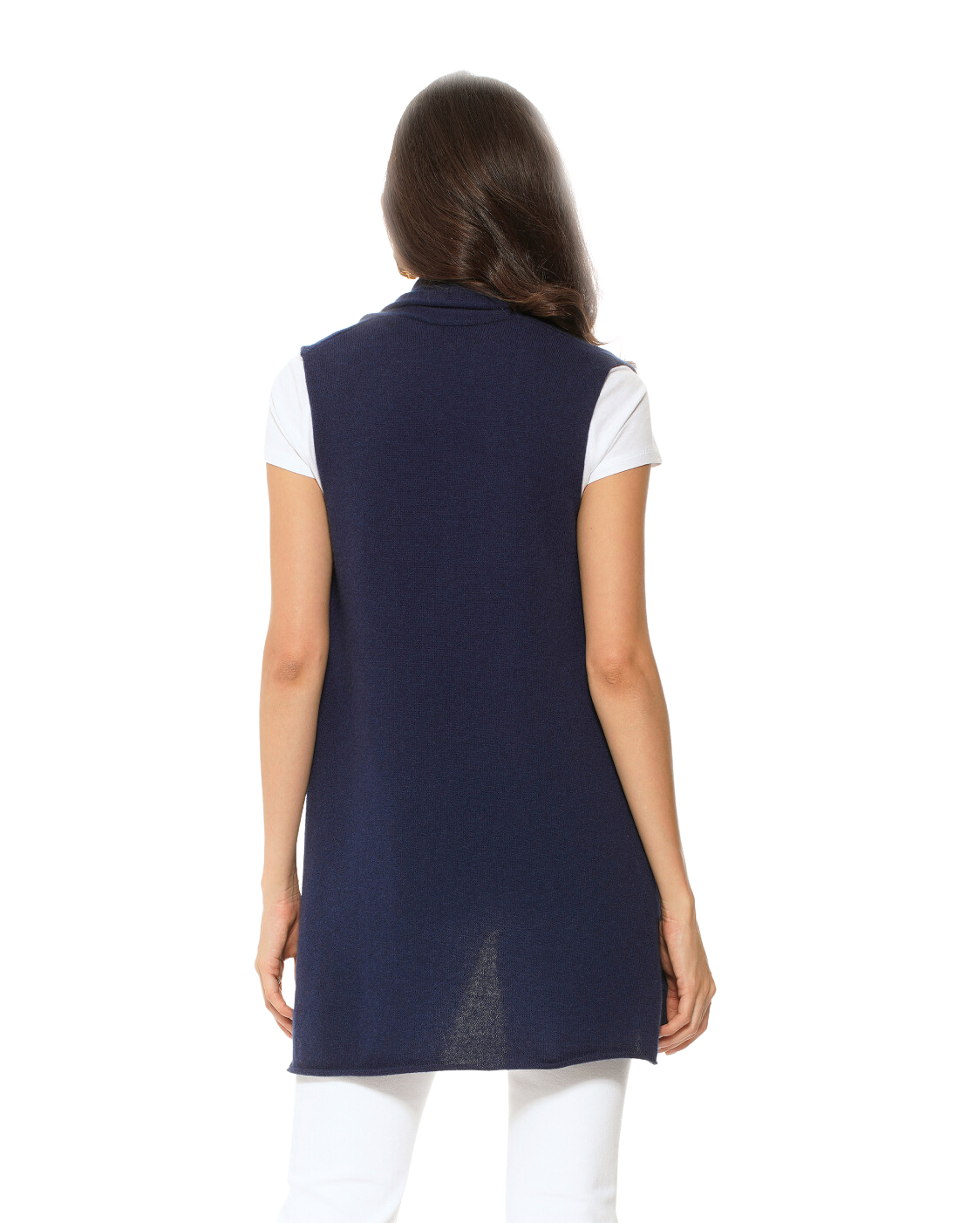 Monticelli Women's Pure Cashmere Sleeveless Cardigan Blue 3
